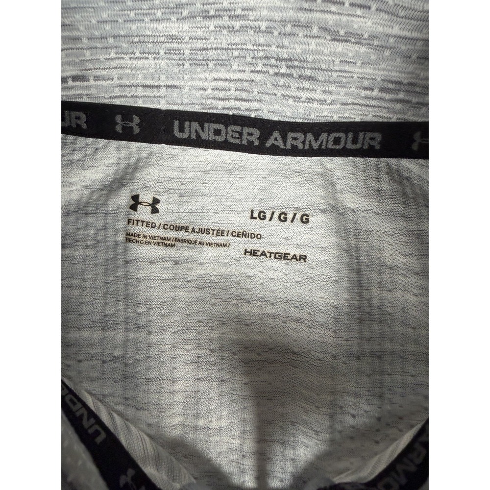 Under Armour Pullover Shirt Mens Lg Gray Long Sleeve Heat Gear Fitted 1/4 Zip - Picture 4 of 12